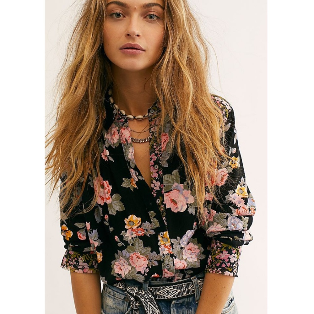 Free People Hold On To Me Printed Top - Picture 7 of 9